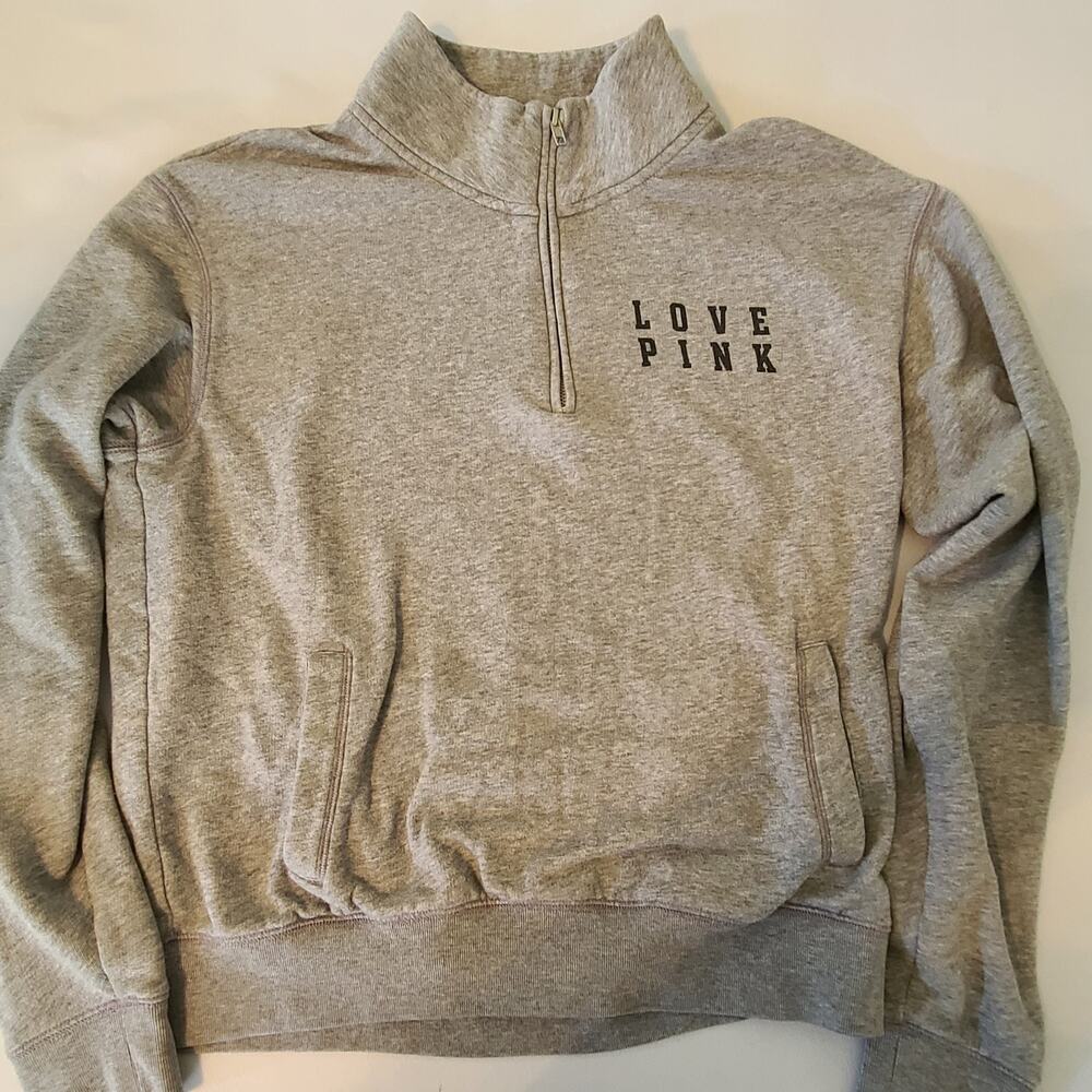 Victoria's Secret Love Pink 1/4 Zip Hoodie Size Medium